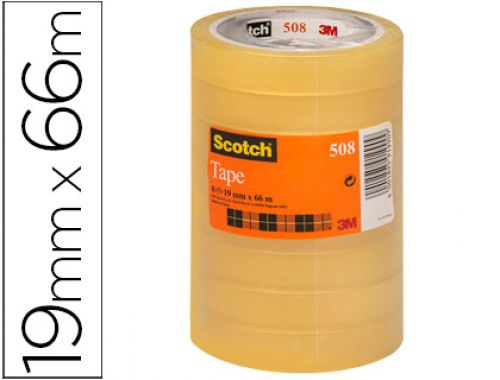 Fita adesiva scotch transparente 19mmx66 mt pack de 8 , Scotch , 75621 , 4001895919909